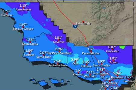 Map shows storms set to soak California bringing rain back to San Francisco and Los Angeles<br><br>