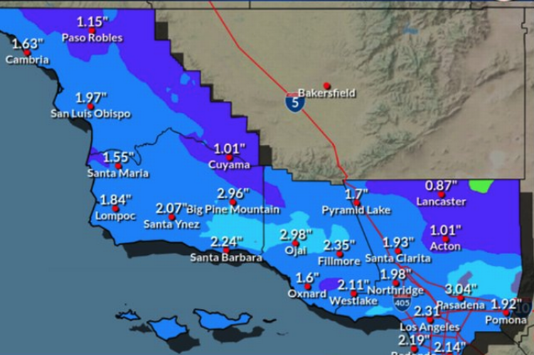 Map shows storms set to soak California bringing rain back to San Francisco and Los Angeles
