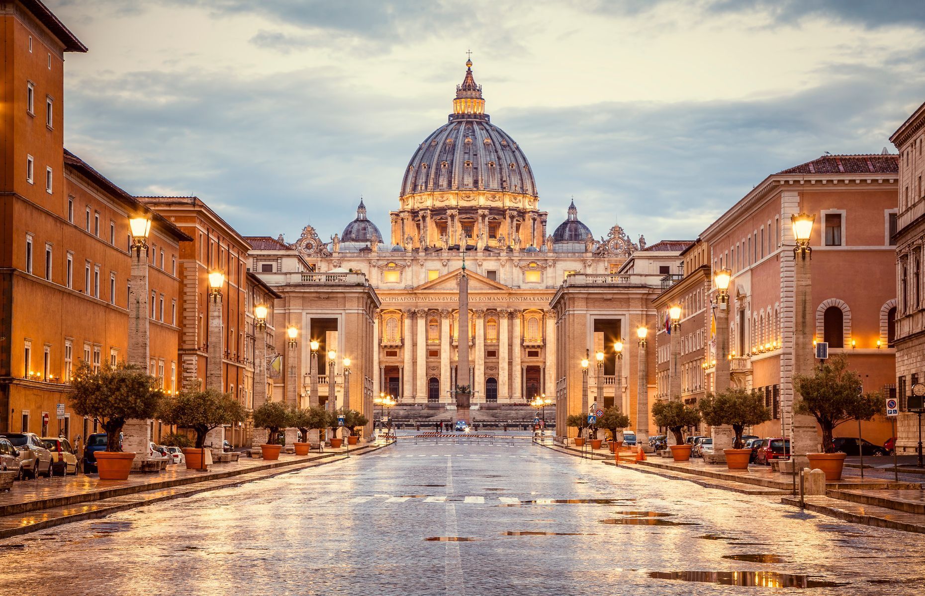 <p>St. Peter’s Basilica, <a href="https://www.rome-museum.com/st-peters-basilica.php" rel="noreferrer noopener">one of the largest buildings on the planet</a>, stands at the heart of Catholicism’s world headquarters. This pilgrimage site draws <a href="http://www.papalaudience.org/papal-mass" rel="noreferrer noopener">thousands of worshippers every Sunday to hear the Pope’s Angelus</a>, either in the church itself or St. Peter’s Square. The basilica also attracts lovers of Renaissance art, exemplified by the famous <a href="https://www.architecturaldigest.com/story/how-michelangelo-spent-final-years-designing-st-peters-basilica-rome" rel="noreferrer noopener">dome designed by Michelangelo</a>.</p>