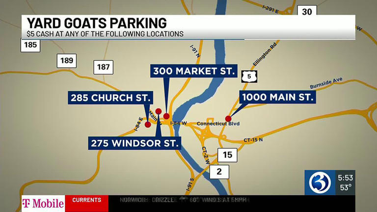 Parking changes for Hartford Yard Goats games