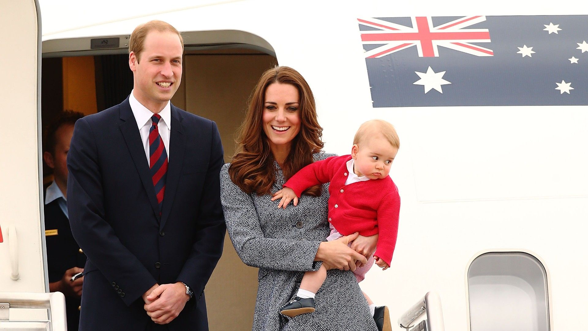 <p>                     Baby on board - Prince William and Kate Middleton made sure their 2014 tour of Australia and New Zealand would be one for the history books as they brought along Prince George - who was around one-year-old at the time!                   </p>                                      <p>                     Starting him young - and attempting their first major trip as a family of three - George clung to his parents as they were greeted by eager crowds.                   </p>