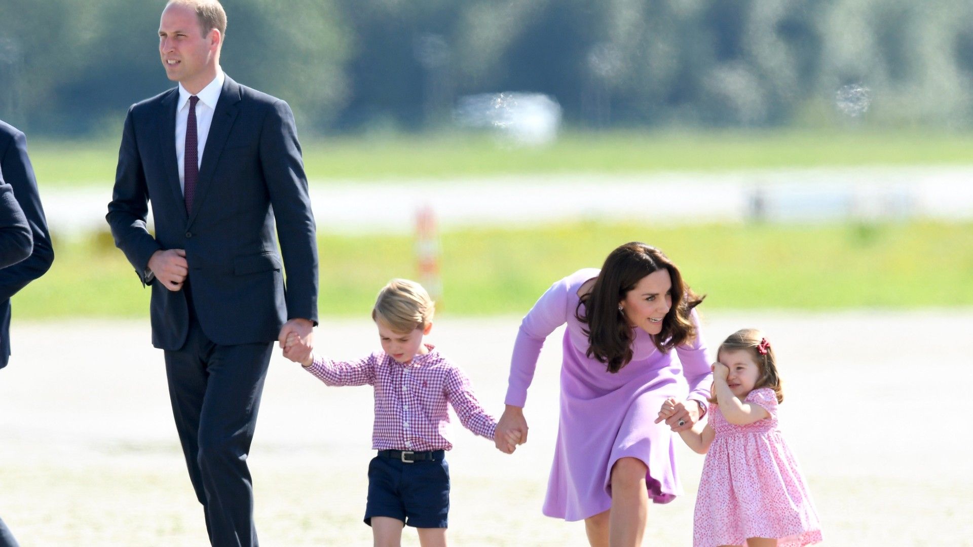 <p>                     It's long been understood that the Royal Family tend to send subtle messages with their clothing - and that's partly why it's normal to see the Wales clan in particular all kitted out in various shades of blue.                   </p>                                      <p>                     However, back in 2017 during a tour of Germany, the family went matching once again in a different colour.                   </p>                                      <p>                     Looking pastel and springy, Kate Middleton stunned in a lilac Emilia Wickstead dress, while George and Charlotte matched in pink and purple hues.                   </p>                                      <p>                     Touring countries with two young children seems like a task in itself, to do so while pulling off a synchronised fashion moment? Exquisite work.                   </p>