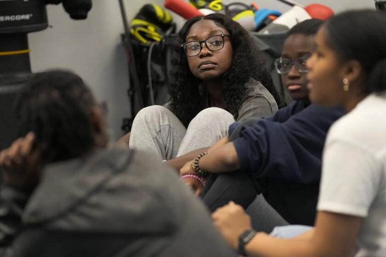 Hillary Amofa, a senior at Chicago's Lincoln Park High School, says she was ambivalent about broaching the subject of race in her college application essay. ((Charles Rex Arbogast / Associated Press))