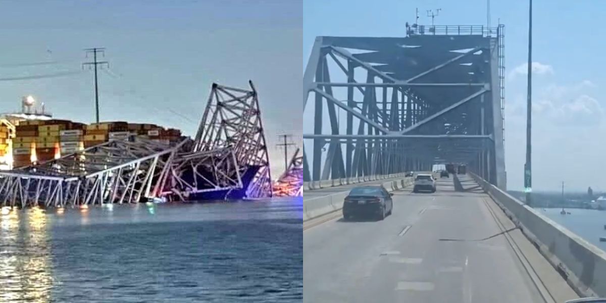 femme fait une vidéo effrayante traversant le pont qui s’est récemment effondré à baltimore