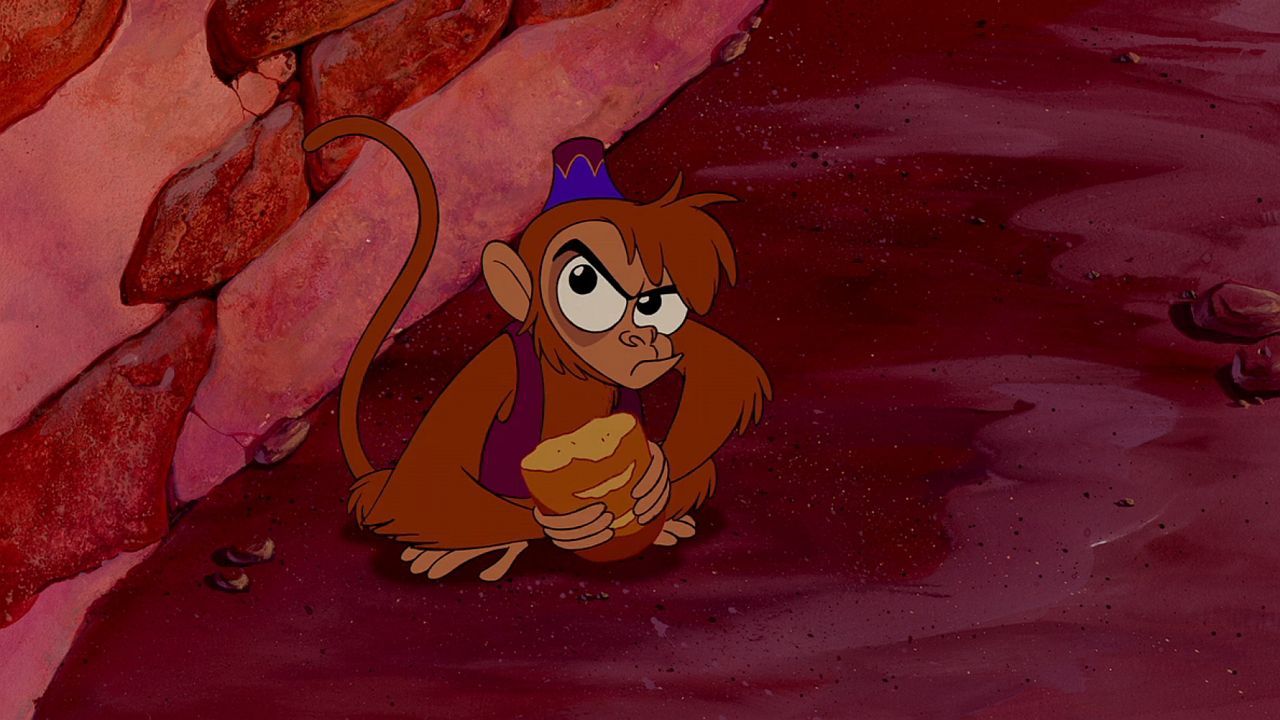 <p>                     Abu isn't the worst sidekick in the world, but the little monkey can't even follow basic instructions. He was told not to touch any other treasure in the Cave of Wonders, but he didn't listen, and as a result, he almost killed himself and Aladdin. Bad movie monkey.                   </p>