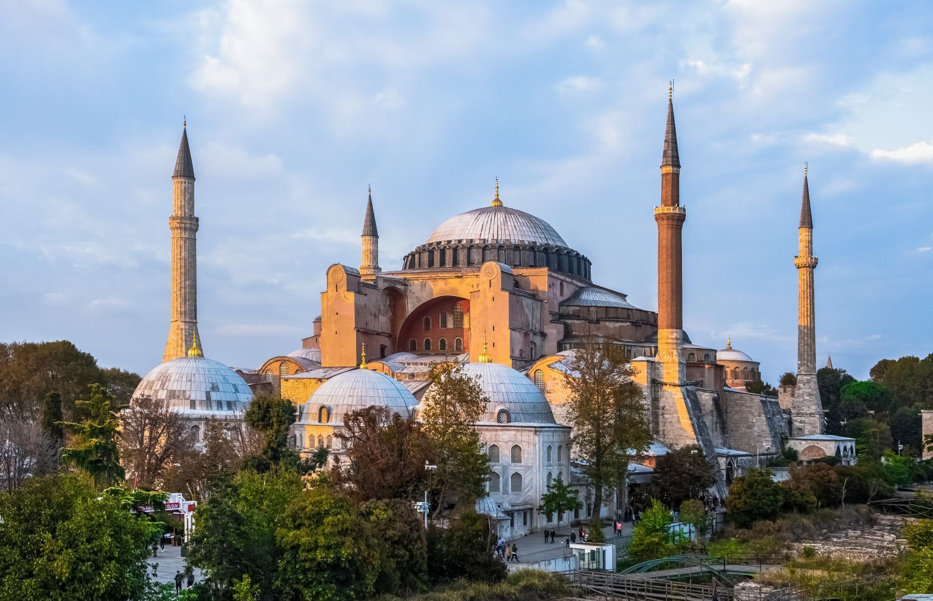 <p>Hagia Sophia has an eventful religious history, alternately serving as a church, mosque, and museum <a href="https://www.bbc.com/news/world-europe-53366307" rel="noreferrer noopener">before reconverting to a Muslim place of worship in 2020</a>. Built in the 6th century, it constitutes a major <a href="https://www.livescience.com/27574-hagia-sophia.html" rel="noreferrer noopener">work of Byzantine architecture</a>. Elements of Ottoman Islamic decor were added after Constantinople was captured in the 15th century. The Hagia Sophia is one of the main attractions of the Turkish metropolis and welcomed <a href="https://www.statista.com/statistics/921307/most-visited-museums-in-istanbul/" rel="noreferrer noopener">3.8 million visitors in 2019</a>.</p>