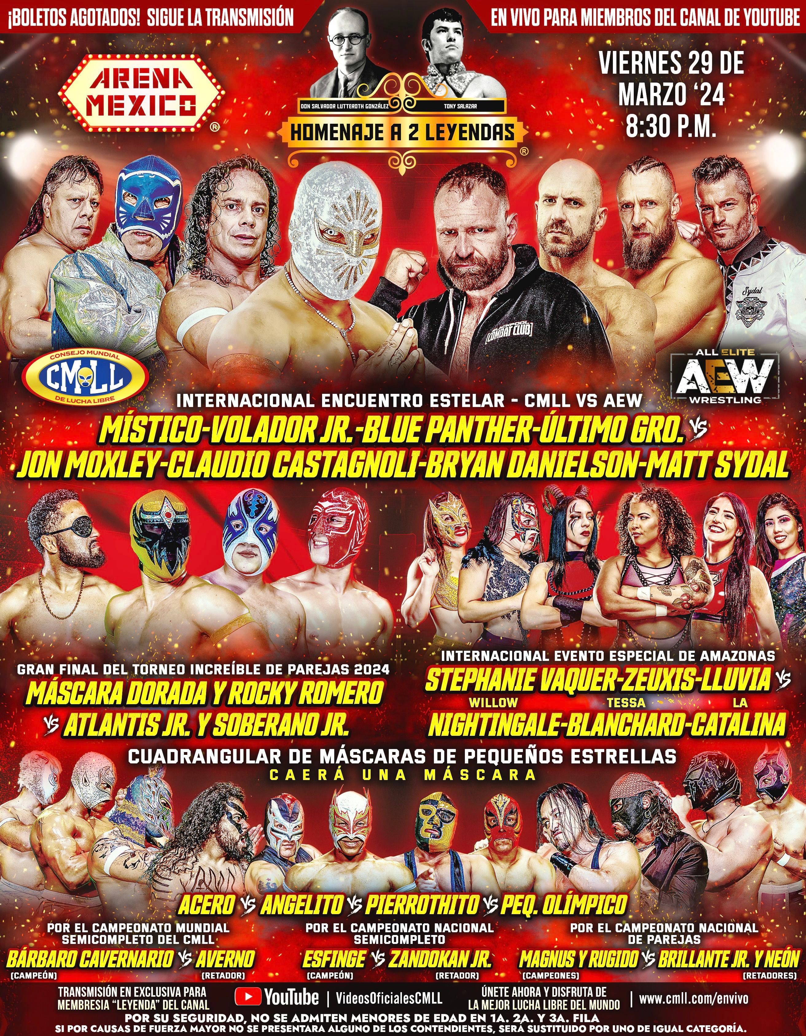 Cartel Completo CMLL Homenaje A Dos Leyendas 2024