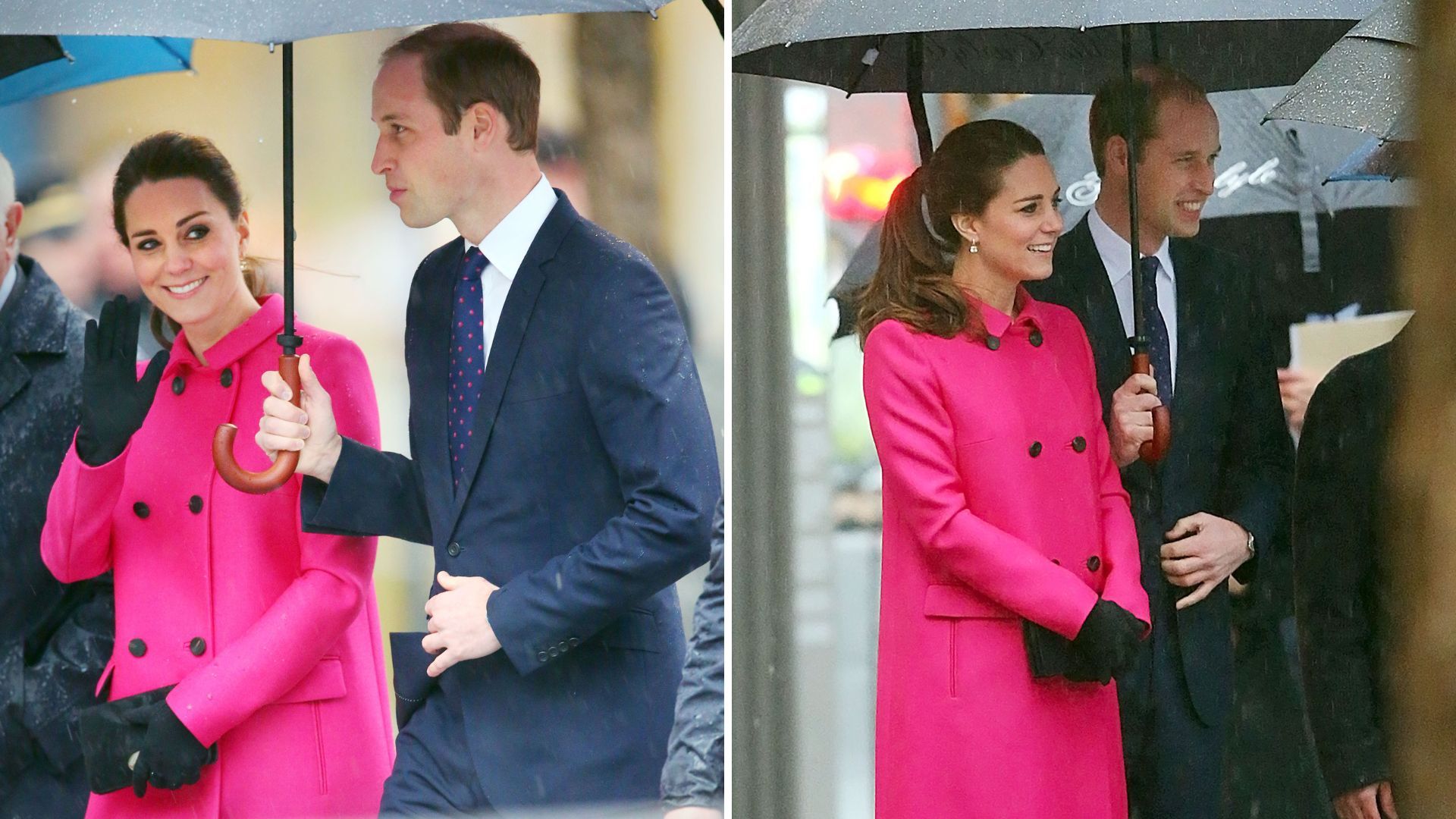 <p>                     Kate Middleton wasn't afraid of thinking big and bold when taking a bite out of the Big Apple in 2014.                   </p>                                      <p>                     Stepping out in a very eye-catching, hot pink Mulberry coat - which she had first debuted when pregnant with Princess Charlotte - the pregnant Kate's choice of colour had fans convinced she was having a second girl.                   </p>                                      <p>                     Of course, their third child turned out to be Prince Louis. So, no subtle messages here, just a very memorable fashion moment from the stylish Princess.                   </p>
