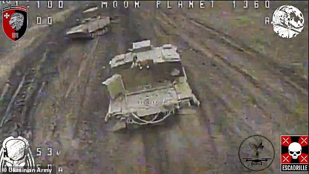 the moment ukraine destroys a rare russian armoured vehicle first used at the chernobyl nuclear disaster in drone strike