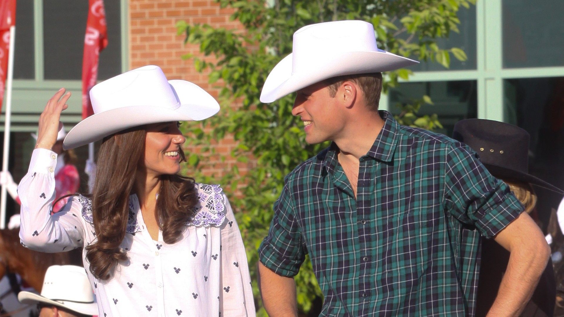 <p>                     While we've come to expect many a jaw-dropping style moment from Kate Middleton, we never quite expected her and Prince William to Go Wild West.                   </p>                                      <p>                     The royal couple sported white cowboy hats and western wear in downtown Calgary for a bull riding demonstration during their first royal tour together in 2011.                   </p>                                      <p>                     Cutting casual figures in denim jeans and white shirts, William joked at the time, "Well, this is different,” perfecting his gesture with a classic tip of the cowboy hat.                   </p>