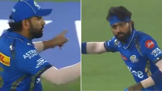 rohit sharma takes over, sends hardik pandya to the boundary in iconic role-reversal as mi captain feels srh's wrath