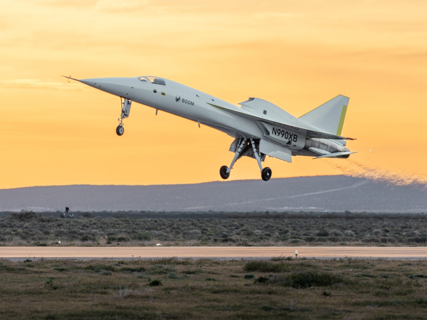 <p>Boom said the envelope for range, speed, and altitude expands over time and several phases of testing, and its XB-1 inaugural represents just a fraction of what the <a href="https://www.businessinsider.com/meet-overture-the-boom-supersonic-aircraft-that-united-just-ordered-2021-6">Overture will be built to fly</a>. </p><p>According to Boom, its future faster-than-sound plane is expected to bolt at speeds of up to Mach 1.7, or about 1,300 mph, and cruise at up to 60,000 feet — meaning the plane could connect New York City and London in as little as three and a half hours.</p>