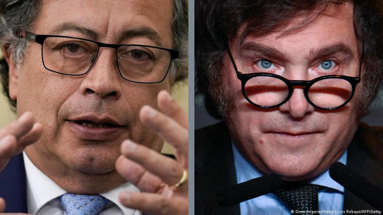 Tensão cresce entre o presidente colombiano, Gustavo Petro, e o líder argentino, Javier Milei