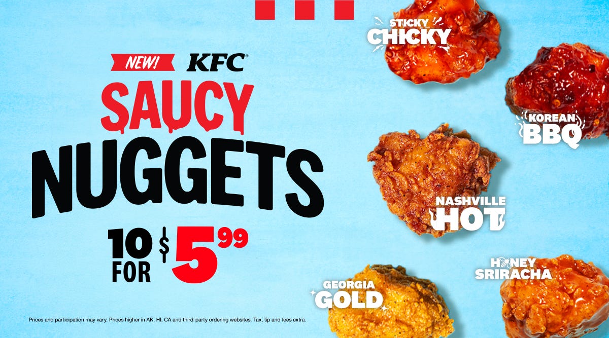 the colonel is getting saucy: kfc announces saucy nuggets, newest addition to menu