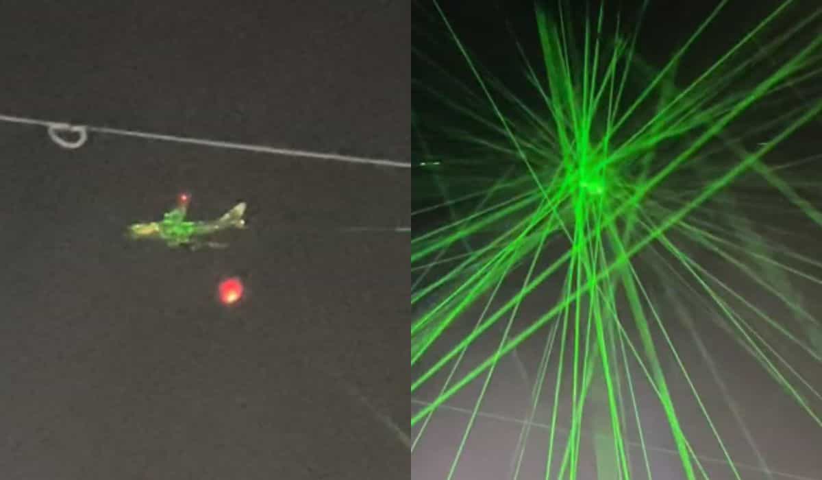 kontrovers: deltagare i festival i mexiko kritiseras på webben för att peka laser på flygplan