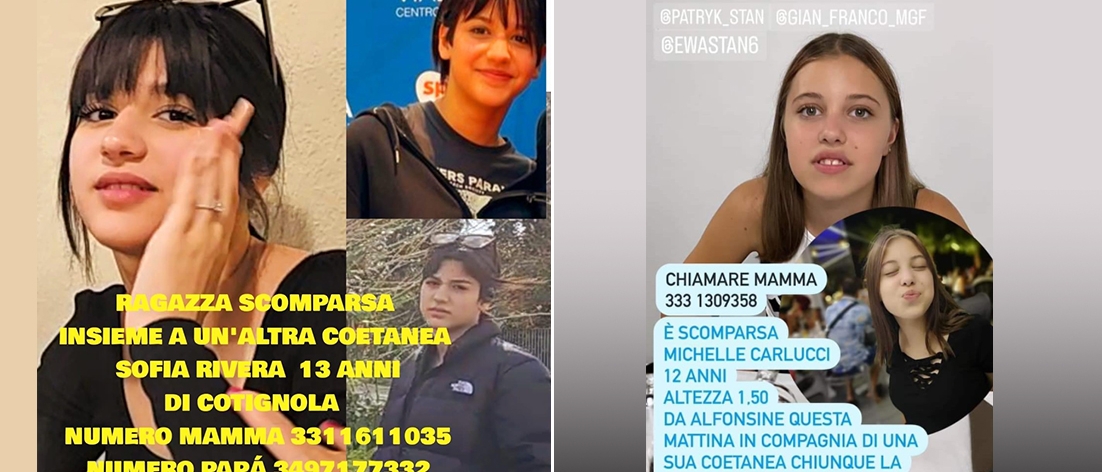 ragazzine di 12 e 13 anni scomparse da ravenna, l’appello dei genitori: “aiutateci a trovarle”