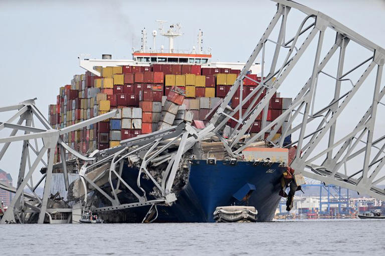 Baltimore bridge crash ship was carrying EXPLOSIVE cargo in 56 ...