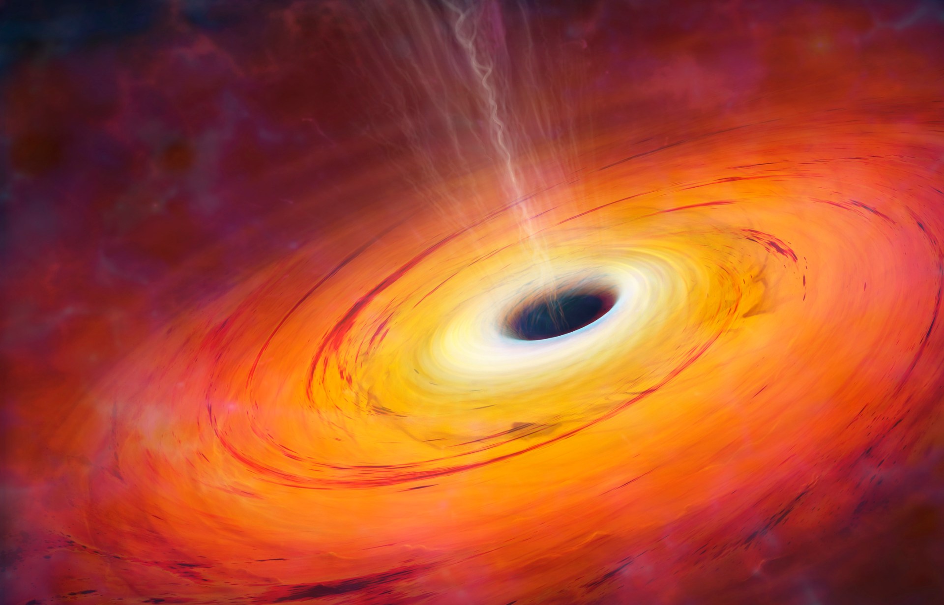 a black hole has the hiccups – because another one is punching it