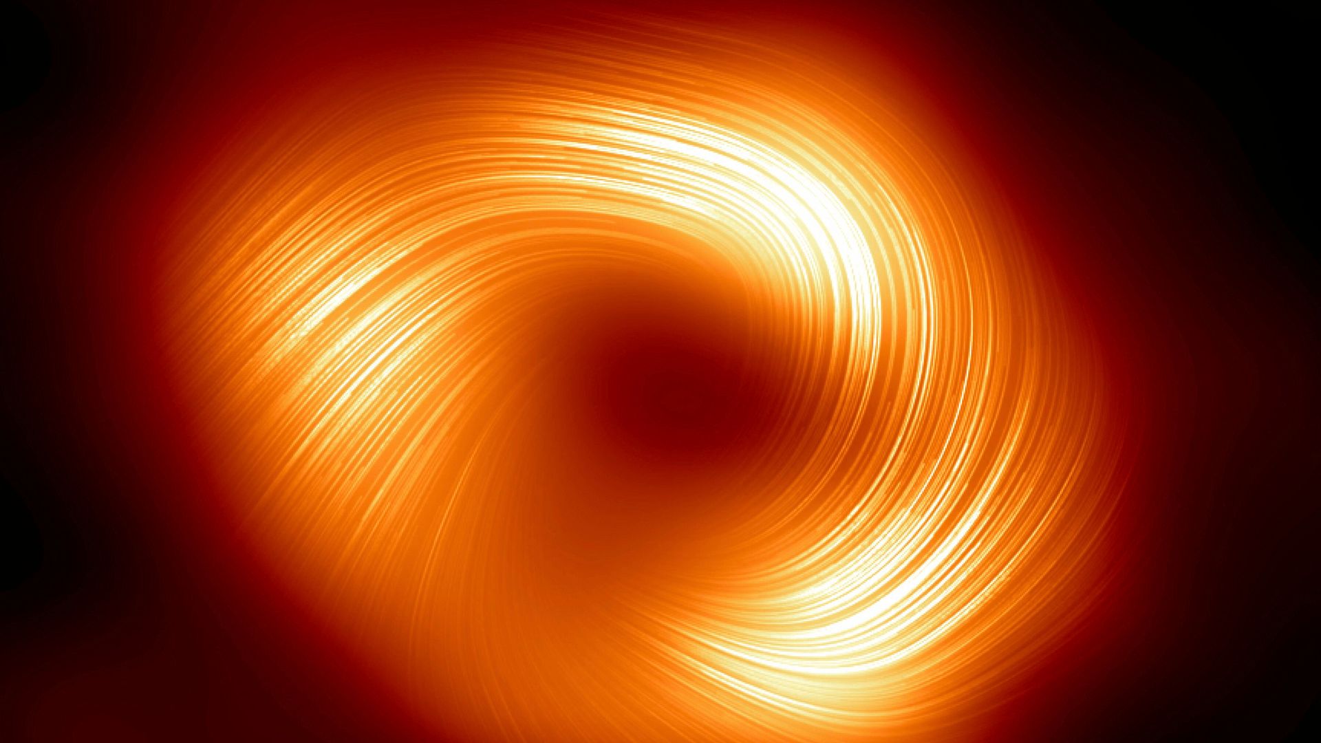 schwarzes loch sagittarius a*: magnetfeld um das schwarze loch in unserer milchstraße erstmals fotografiert