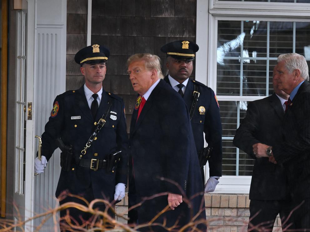 trump attends nypd officer's wake as he highlights crime on the campaign trail