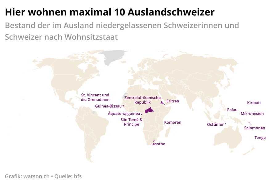 wo die 800'000 auslandschweizer wohnen – und in welchen 5 ländern kein einziger