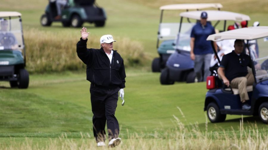 biden campaign trolls trump for golfing on day off from court