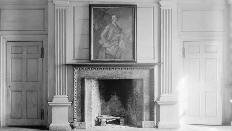 Samuel Washington, George Washington's younger brother, was buried in an unmarked grave at the cemetery at his Harewood estate (an interior view is pictured above) near Charles Town, West Virginia. - Frances Benjamin Johnson/Library of Congress