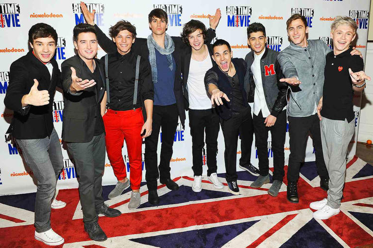 Larry Busacca/Getty Images for Nickelodeon From left: Liam Payne, Logan Henderson, Louis Tomlinson, James Maslow, Hary Styles, Carlos PenaVega, Zayn Malik, Kendall Schmidt and Niall Horan at the premiere of 'Big Time Movie' in New York City in March 2012