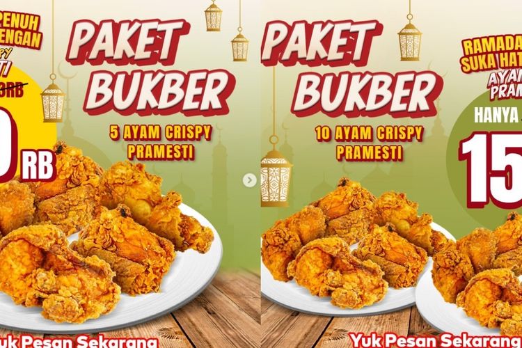 promo paket bukber ayam kremes pramesti spesial ramadhan, paket 5 ayam crispy cuma 70 ribuan saja
