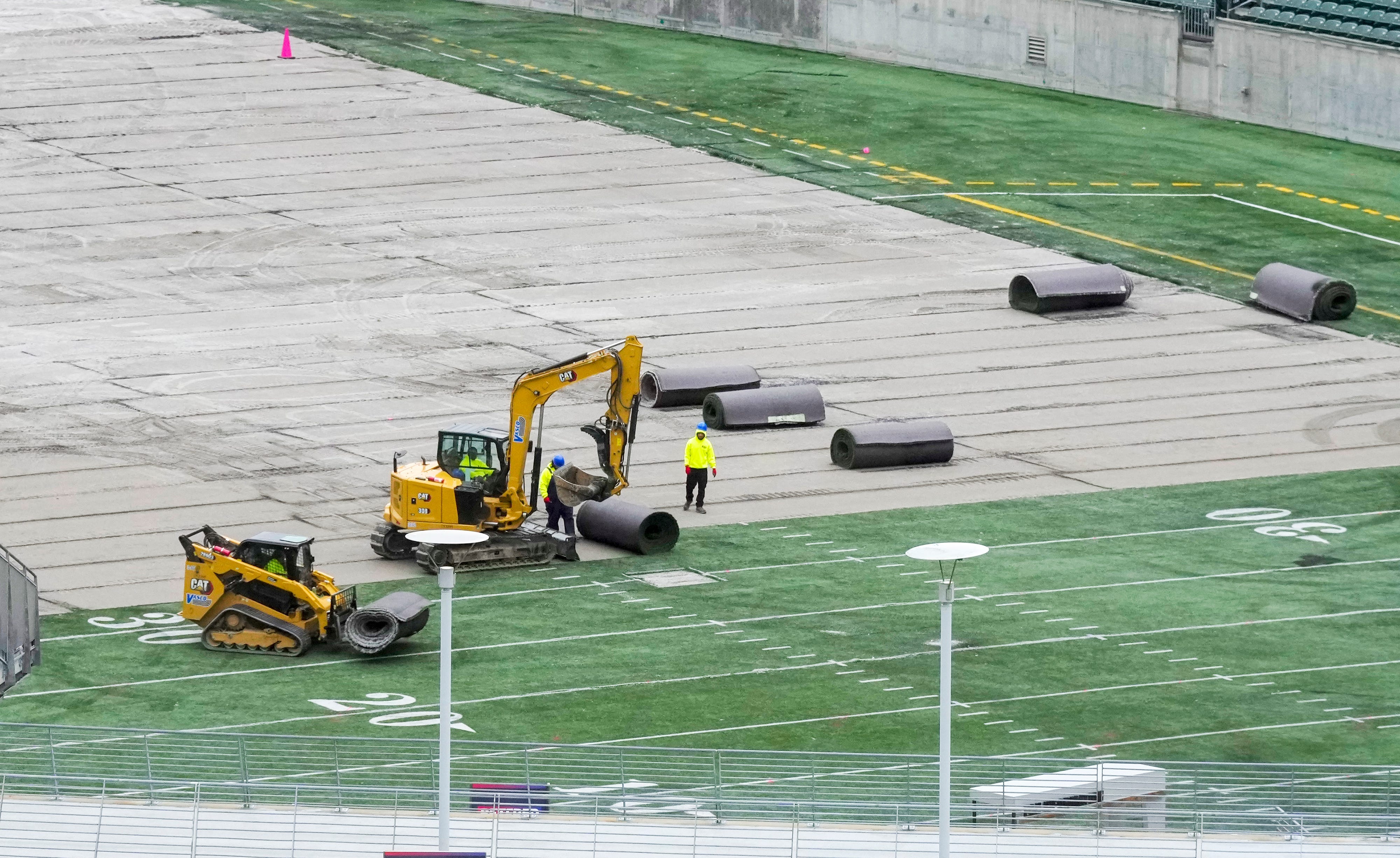 bengals begin construction on new turf playing surface