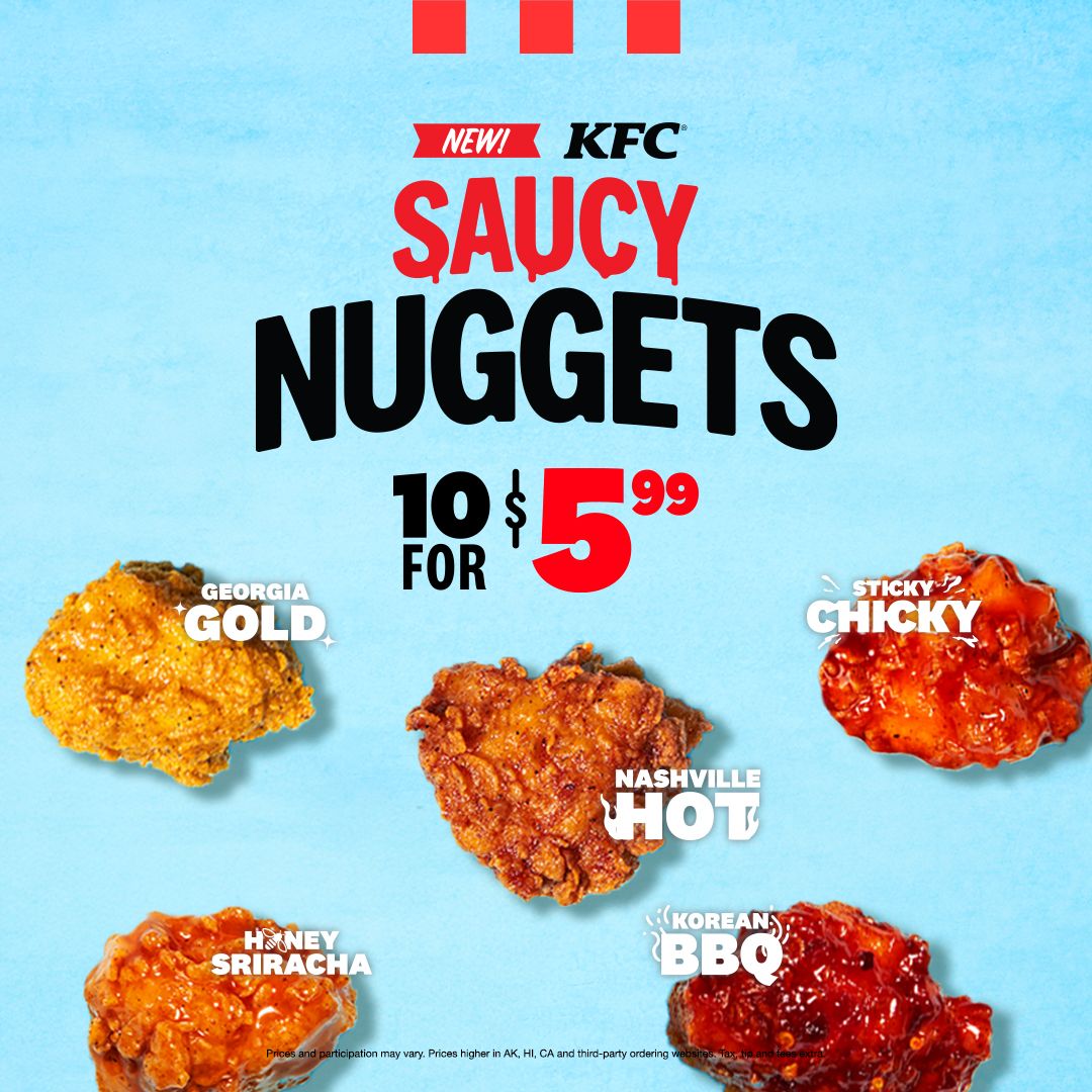 kfc is giving away its new saucy nuggets for free