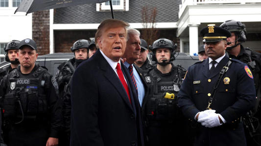 Trump Attends Wake For NYPD Officer Killed In The Line Of Duty<br><br>