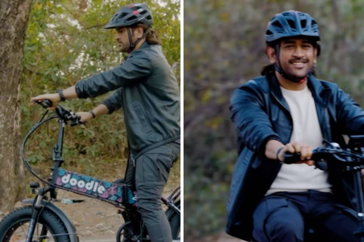 watch: csk's ms dhoni rides made-in-india electric bicycle, doodle v3