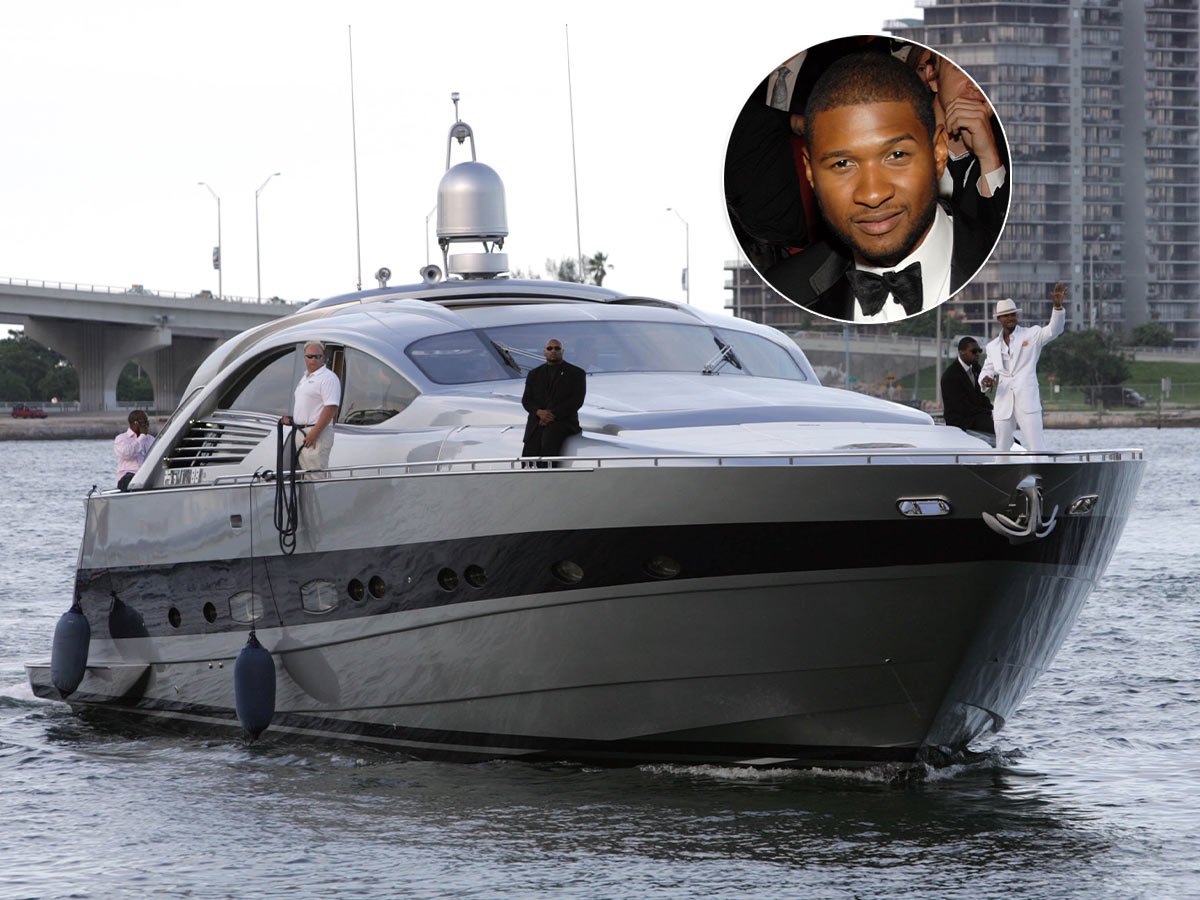 <p>American singer and Grammy-winner Usher has been known to rent superyachts for exclusive celebrity parties, including one where a member of the boat's crew died while scuba diving. However, he also owns one of his own.</p> <p>This 154ft superyacht, fittingly named the <em>Usher</em>, has everything you could want in a superyacht, including a luxurious cabin, a sleek design, and a wraparound deck you can stand on in your all white three piece suit and fedora. (You know, traditional sailing attire.)</p>