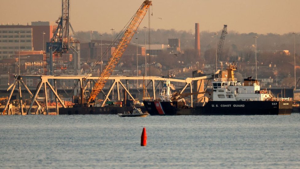massive us crane to haul baltimore bridge wreckage