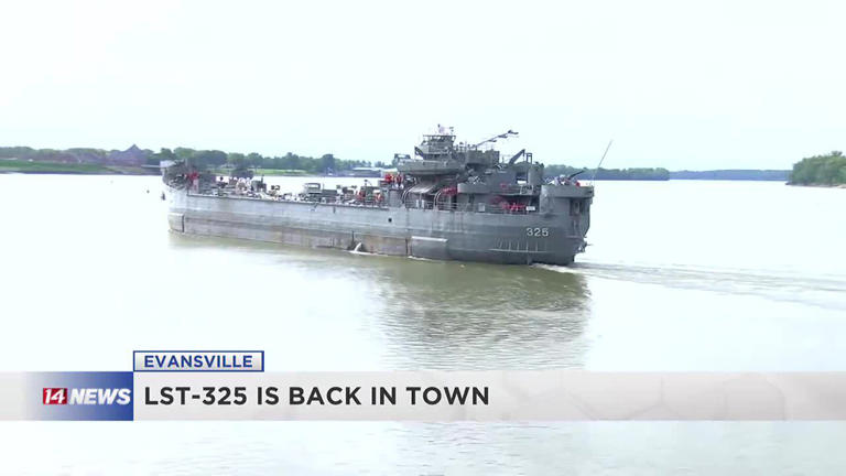 LST 325 arrives back to Evansville