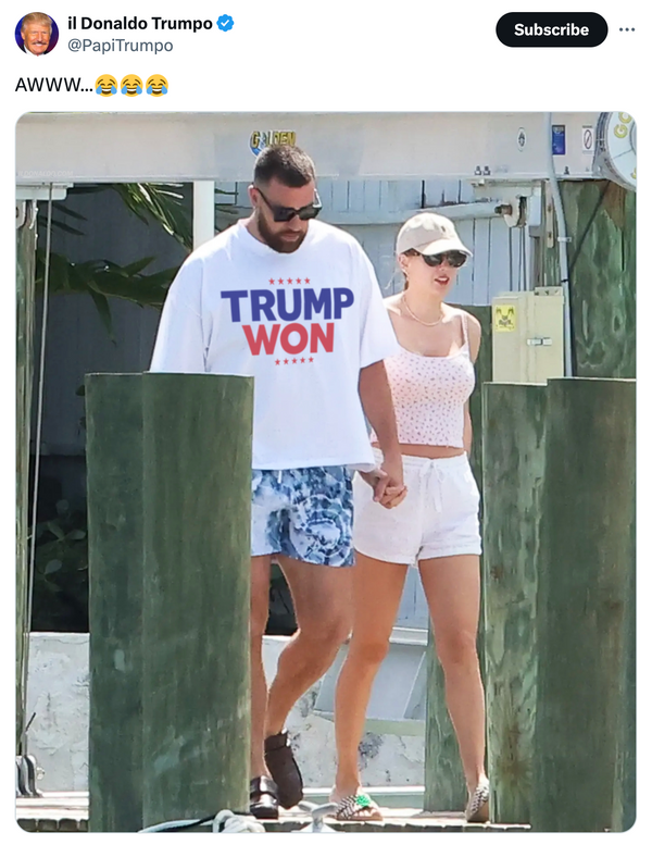 Fact Check Photo Shows Travis Kelce Wearing 'Trump Won' Shirt. Here's