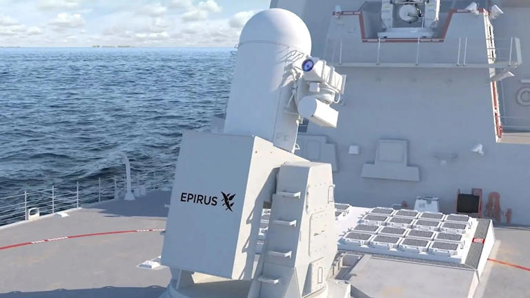 A navalized version of Epirus' Leonidas high-power microwave directed energy weapon, a system that has been proposed to the US Navy in the past.