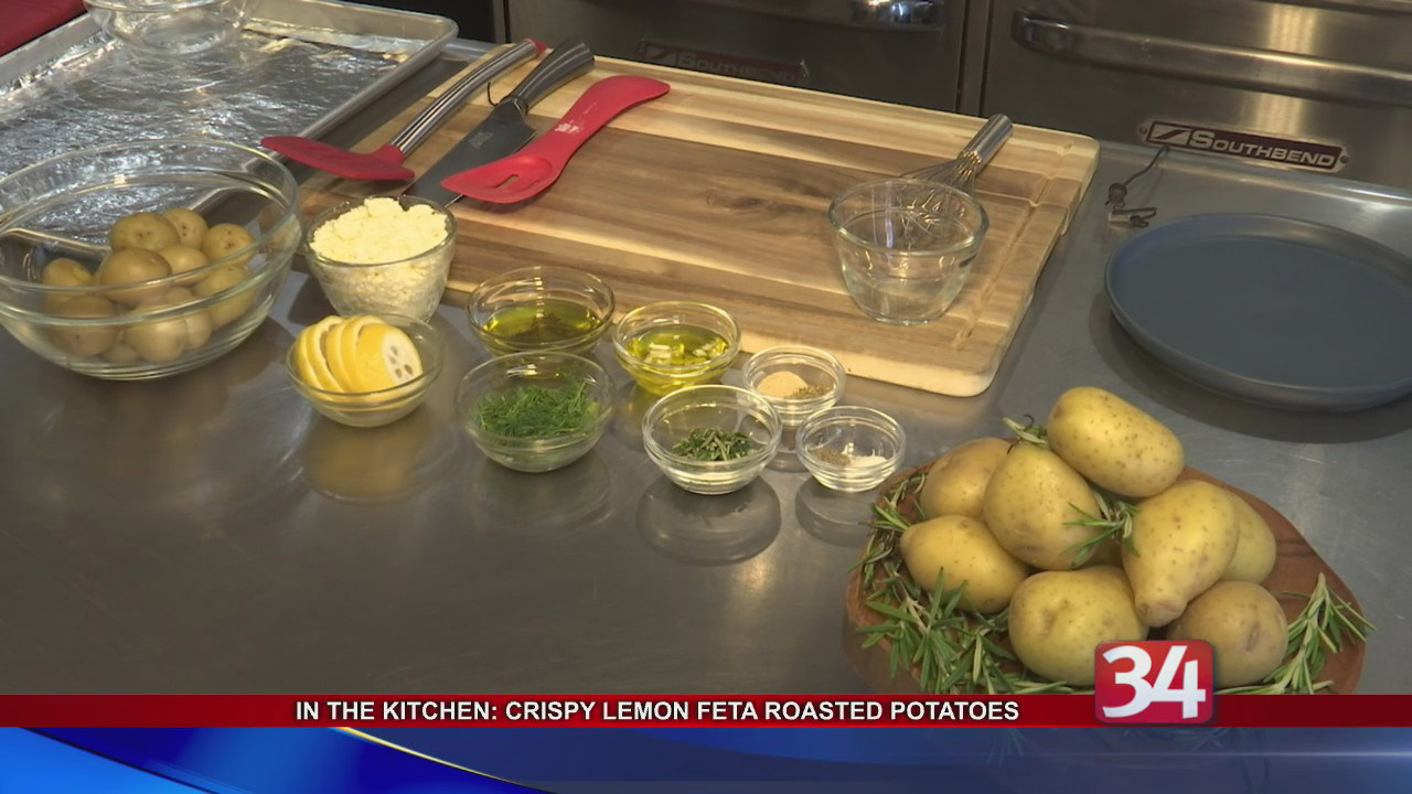 In the Kitchen with CCE Crispy lemon feta roasted potatoes