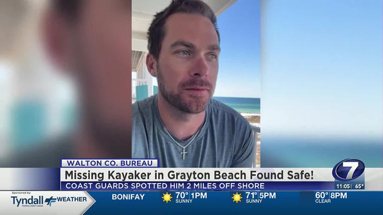 Chris Smelley was rescued from the water at Grayton Beach Thursday evening.
