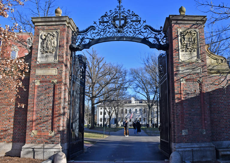 Cambridge, MA - January 2, 2024: A gate at Harvard University.