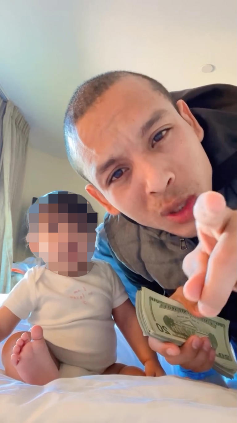 Leonel Moreno, the illegal migrant social media "influencer," and his child