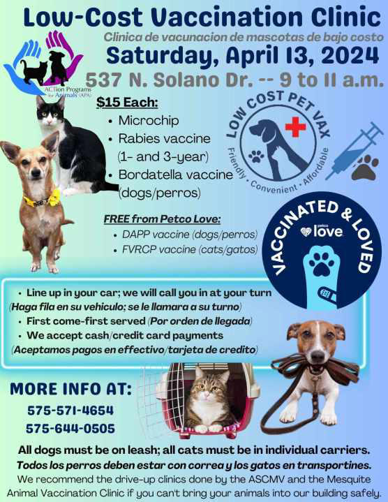 ACTion Program for Animals offering affordable vaccinations