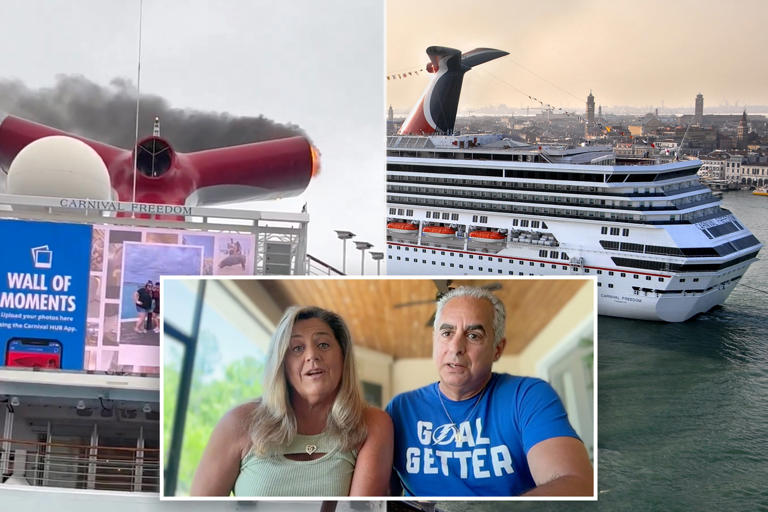 Couple recalls terrifying moment lightning struck Carnival cruise ship before it caught on fire