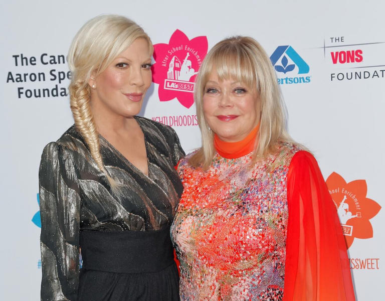 Tori Spelling and Candy Spelling in 2015 | Tibrina Hobson/Getty Images
