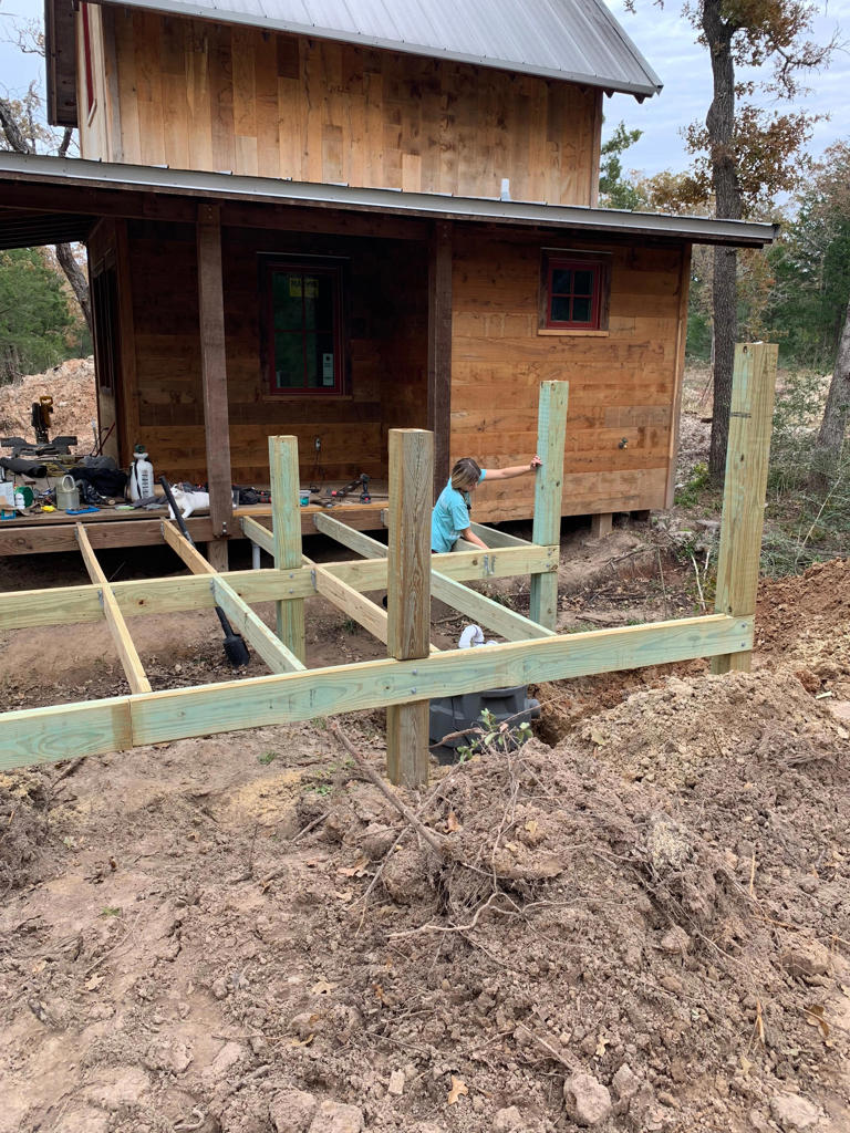 Matson worked with her dad to build the tiny house. Courtesy of Mckean Matson