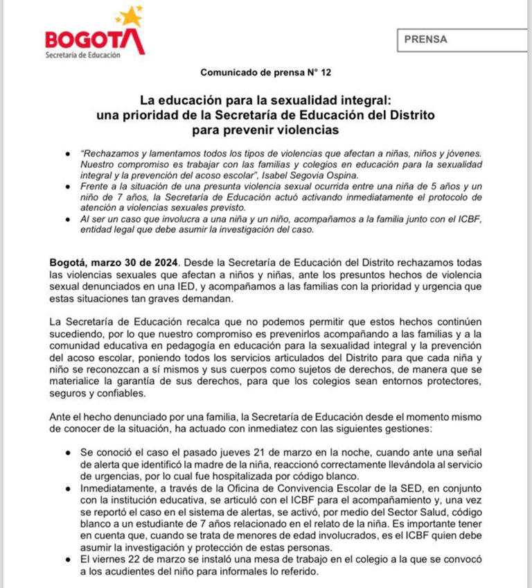 En Bogotá Presunto Caso De Abuso Que Involucra Dos Niños De 5 Y 7 Años Es Investigado 3987