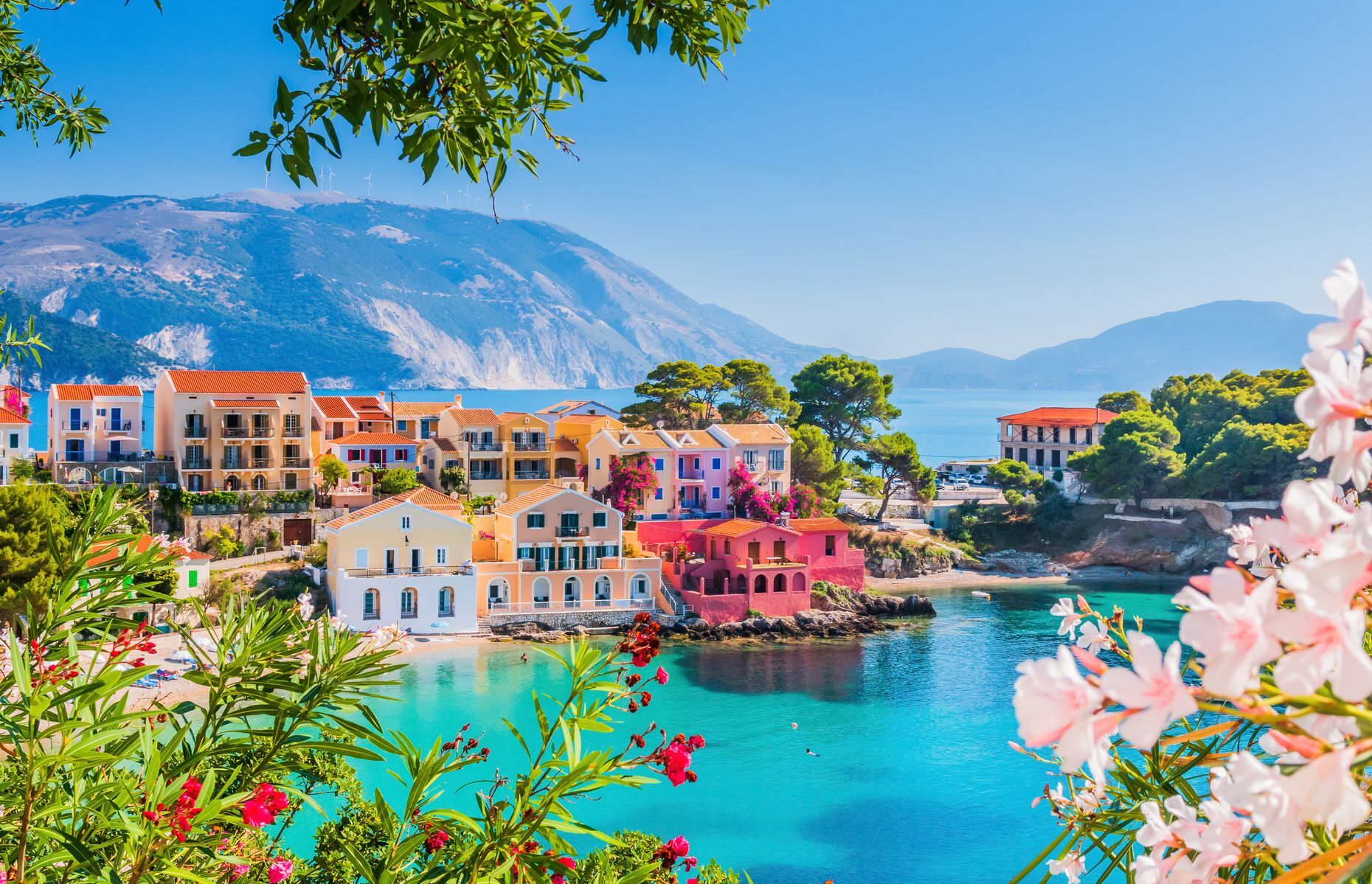 Pearl of the Ionian Islands, <a href="https://www.discovergreece.com/ionian-islands/kefalonia" rel="noreferrer noopener">Kefalonia</a> absolutely deserves a spot on your Greek itinerary. Visit <a href="https://www.discovergreece.com/experiences/wild-beauty-kefalonias-myrtos-beach" rel="noreferrer noopener">Myrtos Beach</a> to enjoy turquoise waters and imposing cliffs, then explore the <a href="https://www.discovergreece.com/experiences/boating-kefalonias-melissani-cave" rel="noreferrer noopener">Melissani</a> and <a href="https://www.greeka.com/ionian/kefalonia/sightseeing/kefalonia-drogarati-cave/" rel="noreferrer noopener">Drogarati</a> caves for fascinating adventures underground. Located off the country’s west coast, Kefalonia is home to many other treasures as well. Tour the villages of <a href="https://www.greeka.com/ionian/kefalonia/villages/assos/" rel="noreferrer noopener">Assos</a> and <a href="https://www.greeka.com/ionian/kefalonia/villages/fiscardo/" rel="noreferrer noopener">Fiskardo</a>, admire Mount <a href="https://www.discovergreece.com/experiences/hiking-in-kefalonia" rel="noreferrer noopener">Ainos</a>, and have a blast on numerous attractive <a href="https://www.thethinkingtraveller.com/greece/kefalonia/beaches" rel="noreferrer noopener">beaches</a>.