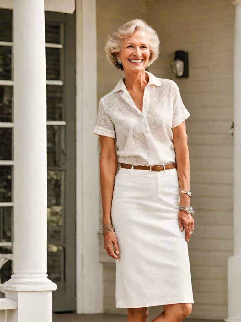 <p>The charm of a white denim skirt lies in its versatility and simplicity, and if you’re packing light, this is a good option to have for it can look good with many different tops. You can try it with a sheer lace top for that classy monochromatic look.</p>