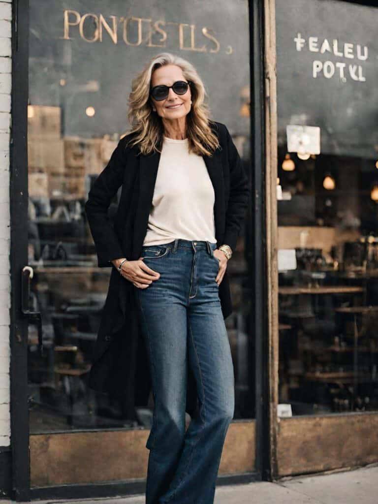 <p>Flared jeans are perfect because they feature a comfy leg shape while also giving homage to vintage retro fashion! Pair them with something as simple as a white shirt and a long cardigan and you can definitely level up your travel outfit in style.</p>